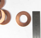 copper washers, 18 gauge 1 inch with 1/4 rim, 12 pack, thick heavy copper washer, rose metal - Romazone