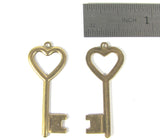 Brass Heart key set of 12, 1 5/8 inch x 5/8 stamp Initials on the key I used a 2mm letter for the example - Romazone