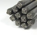 Native American 13, USA made, design stamp, 5 x 5 mm tribal southwest, Native silver - Romazone