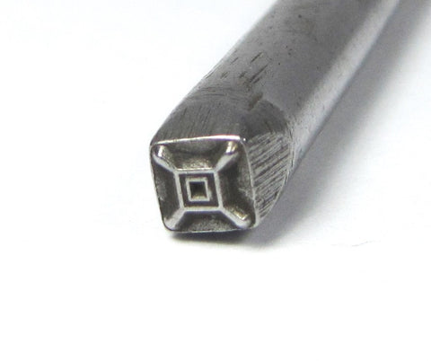 Native American 13, USA made, design stamp, 5 x 5 mm tribal southwest, Native silver - Romazone