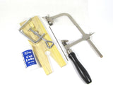 Jewelrs saw combo, Wood bench pin, German style, adjustable saw frame, blades and blade lube - Romazone
