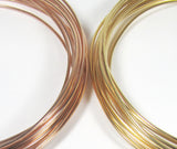 Rose Gold filled, yellow Gold filled, 14 gauge, round wire, adjustable bracelet, bangle wire, stack ring wire, per foot - Romazone