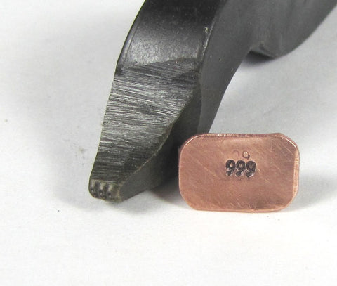 Economy Hallmark Stamp 999 Stamp for fine Silver work 2.5mm x 1.mm - Romazone
