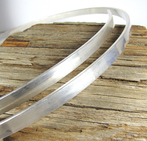 Sterling cuff wire, Super heavy, for bold strong statement cuffs, 7 inch length  3/8 x 1/8 - Romazone