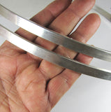 Sterling cuff wire, Super heavy, for bold strong statement cuffs, 7 inch length  3/8 x 1/8 - Romazone