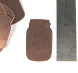 Copper Mason Jar, 5/8 inch x 1 inch, 24 gauge, 15 pack ,stamping bridesmaid pendants - Romazone