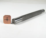 Compass Stamp,steel stamp, rockwell 55, professional grade,for all metals, 3/8 tool, sure grip shank,  9x9mm - Romazone