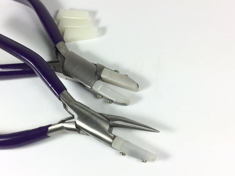 Nylon Jaw Pliers, scratch free work, combo set, flat nose and round nose Pliers, round nose - Romazone