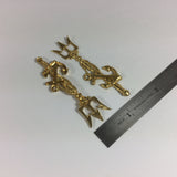 harpoon trident,  anchor symbol, Neptune fork, brass charm stamping, 8 pack, 2.75 x .75  inch, light weight - Romazone