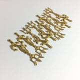 harpoon trident,  anchor symbol, Neptune fork, brass charm stamping, 8 pack, 2.75 x .75  inch, light weight - Romazone