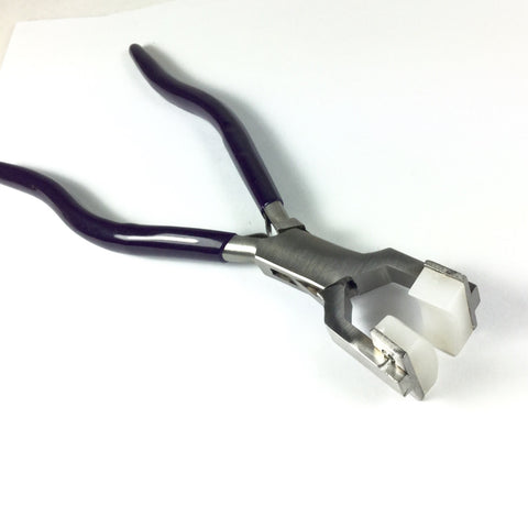 Bracelet bending pliers, curve cuffs, stainless steel, bangle bender deluxe, long handles, nylon jaws - Romazone