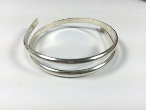 half Round sterling  wire, sold by 1 foot, heavy 6 gauge size, solid wire that makes rings, wrist bangles,  silver cuffs - Romazone