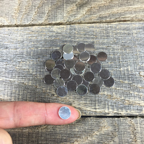 small sterling discs, 22 gauge 3/8 tumbled, 100 pack, solder elements, initial ring discs, tiny pendants - Romazone