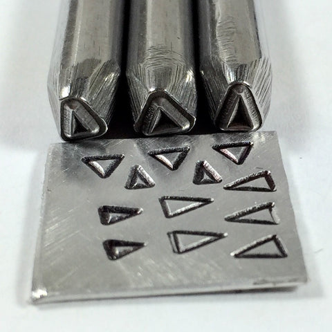 Tiny Triangles ,Steel stamps, triangle trio stamps, tribal southwest, Native silver - Romazone