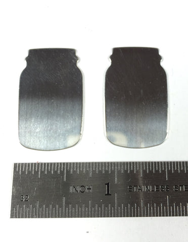 Sterling Mason Jar, 5/8 inch x 1 inch, 22 gauge, 2 pack for stamping, bridesmaid pendants - Romazone