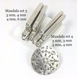 Mandala stamp set, 3 and 4, 4 stamp sets, dramatic designs, make intricate patterns on metal, mandala stamping, combine designs, mandala metal stamping - Romazone