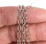 Oxidized Sterling chain, 1 ft., 3 link styles, Dark silver chain, Long and short stamped, Figure 8 - Romazone