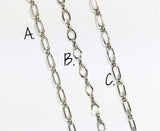 Oxidized Sterling chain, 1 ft., 3 link styles, Dark silver chain, Long and short stamped, Figure 8 - Romazone