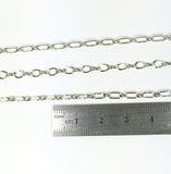 Oxidized Sterling chain, 1 ft., 3 link styles, Dark silver chain, Long and short stamped, Figure 8 - Romazone