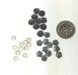 Sterling flowers, cast rosettes, Southwest flower, solder element, old pawn element, native style rosettes,  turquoise jewelry rosettes - Romazone