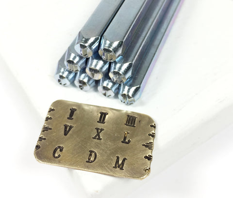 Roman Numerals steel stamps, 3 mm size, easy to use, Unique number set, storage case, for metal stamping - Romazone