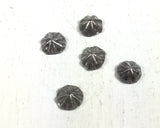 Sterling raised star, Southwest star, 5 pack, solder element, old pawn starburst, jewelry rosettes - Romazone