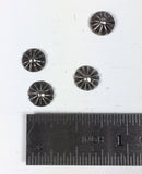 Sterling star rosettes, Southwest star, 4 pack,  old pawn starburst, turquoise jewelry rosettes - Romazone