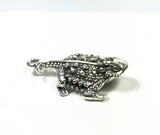 Horn Lizard, 2 pack, Sterling Charm,  24mm x 14mm, Horn Toad, old pawn element, southwest jewelry ornament - Romazone