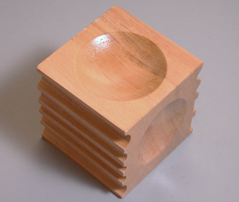 wood dapping cube,  2.75 inches, metal forming, with U channels, 2 shapes, made from hardwood - Romazone
