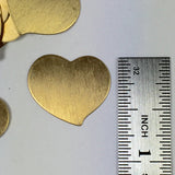 gold hearts , brass hearts, 24 gauge, .75x .75 inch, heart blanks, 15 pack, cute heart, stamping blanks - Romazone