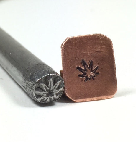 Pot Cannabis Leaf, USA made, 5.25mm x 5mm, Steel Stamp, metal jewelry stamping - Romazone