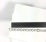 hammered cable chain, Oxidized Sterling silver, USA MADE, sold by foot, , oval links, 7mm x 6mm - Romazone