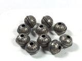 Sterling beads, oxidized beads, stamped tribal beads, seamed beads, 6 mm with 1.5 mm hole, 10 pack, naive style - Romazone