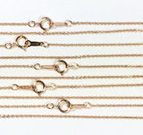 Rosegold filled 14k, minimalist chain, bridesmaid gift, Rose gold, 1 mm fine cable, 18 inches, spring clasp, sturdy construction, 5 pack - Romazone