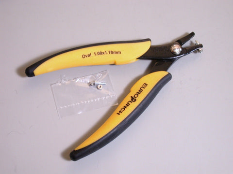 hole punch  pliers, oval punch out,  1mm x 1.7mm , for jewelry metals up to 18 gauge - Romazone