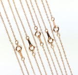 minimalist chain, 14K  rosegold fill, bridesmaid gift, Rose Gold, 1.3mm hammered cable, 18 inches, spring clasp, sturdy construction, 5 pack - Romazone