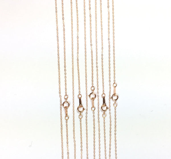 minimalist chain, 14K rosegold fill, bridesmaid gift, Rose Gold, 1.3mm ...