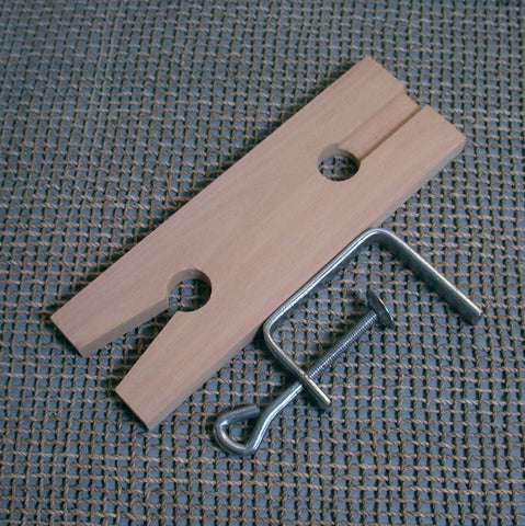 Wooden Bench pin, for sawing metal, work support surface, 2.5 x 7.5 inches, with clamp - Romazone