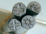 Navajo Sun, steel Stamp, 5x5 mm size, USA made, metal stamping, tribal style - Romazone
