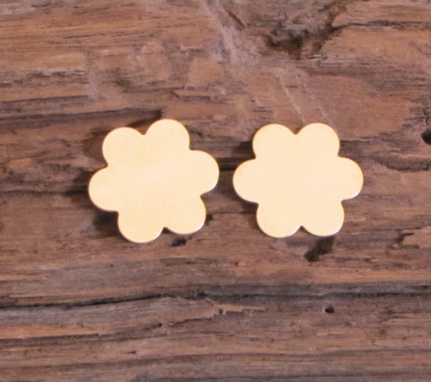 Gold Filled flower blanks, USA made, 24 gauge, 2 daisy flower, double clad, jewelry stamping - Romazone