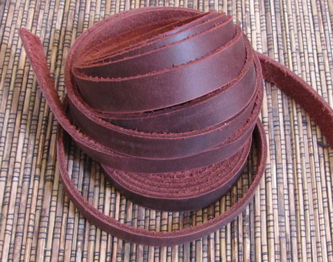 Wrap Bracelet Leather Strapping .5 inch Brown 6 60 inch strips 360 inches, steer hide, Soft supple - Romazone