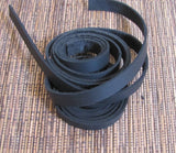Wrap Bracelet Leather Strapping .5 inch black. 2 48 inch strips 96 inches Soft supple - Romazone