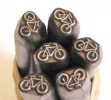 Big bicycle, 3/8 design stamp, mt. bike stamp, ride dirt, jewelry stamping - Romazone