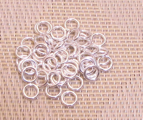 sterling filled jump rings, bright silver, 100 pack open. 7mm 17 gauge, hi polish - Romazone