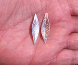 Sterling leaf set of 8  28 ga delicate simple long 1 1/4 x 3/8 inch charm earring solder element contemporary - Romazone