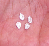 Teeny Elm Leaf, sterling Charm,  24 gauge, 1/4x 3/16 inch, tiny silver elements, 24 pack - Romazone