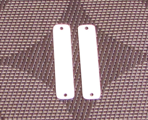 sterling silver ID tags, 2 pack, for leather work,, 20 gauge, 45 mm x 10 mm, 1/8 hole, 1 3/4 x 25/64 inches - Romazone