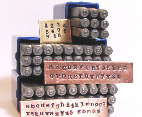 News Print 2mm, Typewriter stamps, steel letters numbers set, Type style font, old type font, both cases, metal stamping - Romazone