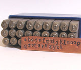 Steel letters stamps,Typewriter Font, low Case 3 mm, 2.75mm average size, Metal jewelry stamping - Romazone