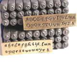 Script letter stamps, UPPER 3 mm, LOWER  2.75 mm, Metal stamping - Romazone